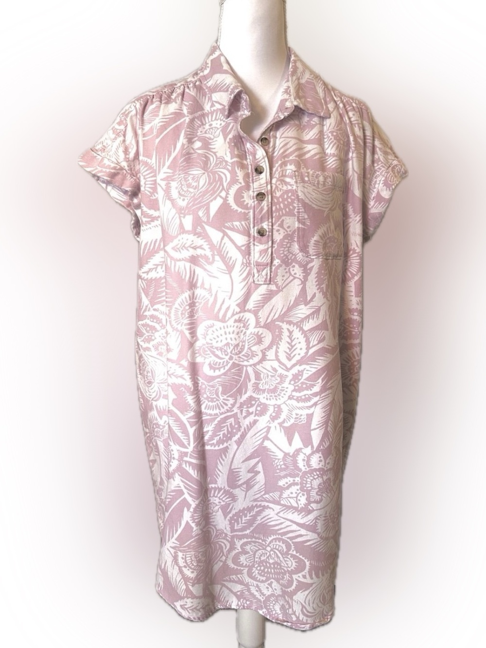 🏝️Summer Sale❗️ Pink/White Floral Pullover Vacation Dress/Bathing Suit Coverup